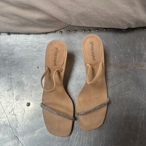 Jeffrey Campbell hera heel champagne nude crystal 10
